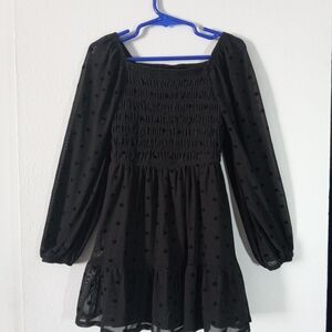 Art Class Black Elastic Waistband Girl Dress Longsleeve Size XS 4-5